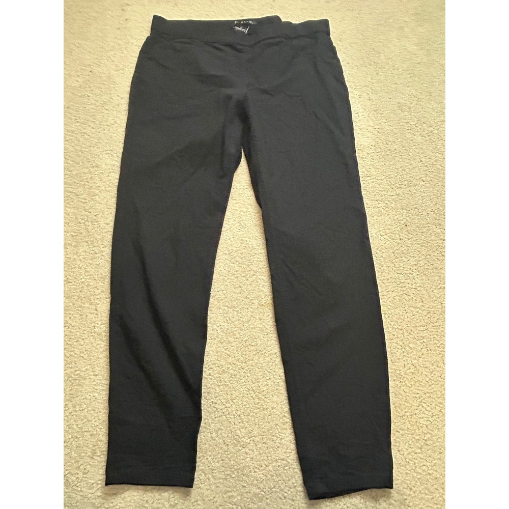 ZAC & RACHL Black Straight Leg Pants Women's Size 14 Rayon Nylon Spandex